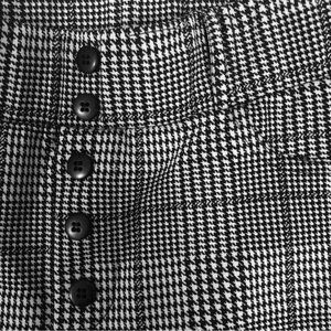 Plaid Button Detail Leggings